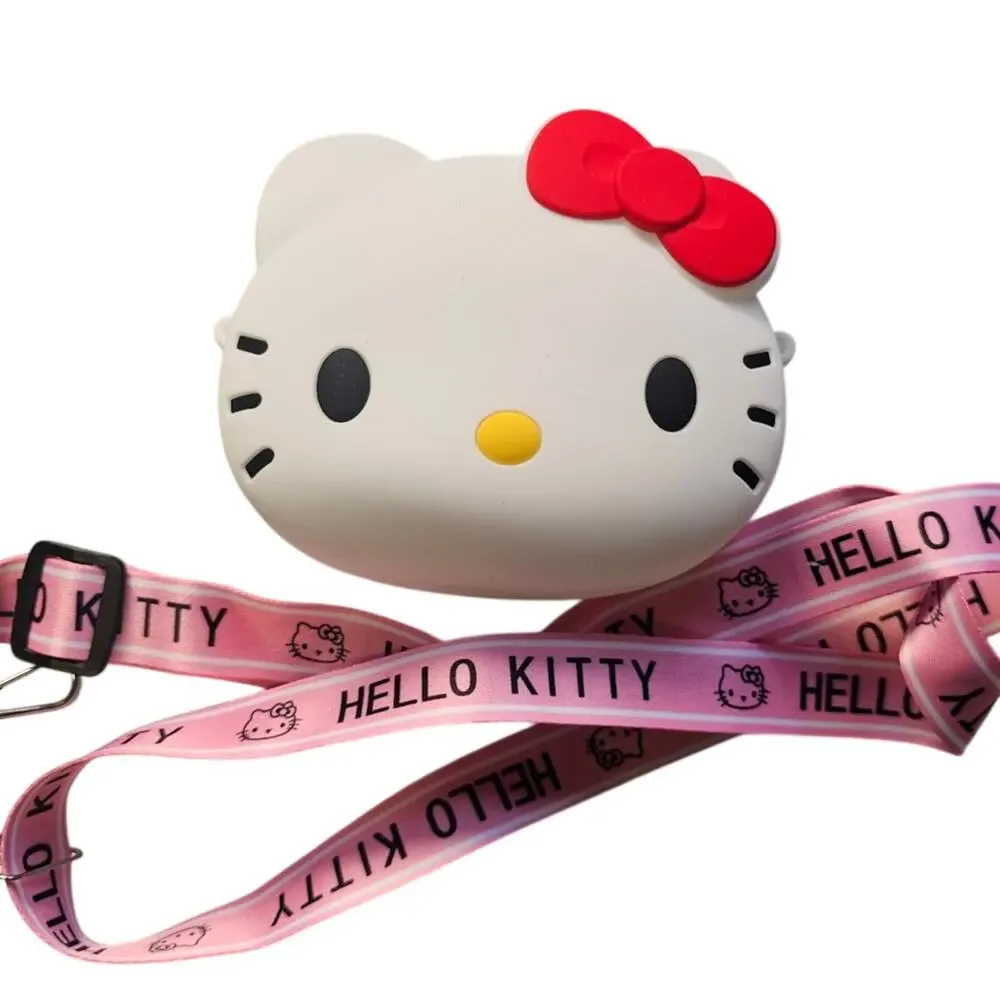 Hello Kitty Silicone Crossbody Bag Coin Purse Detachable Lanyard Small NWT